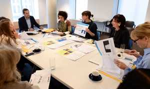 Judges deliberating final entries