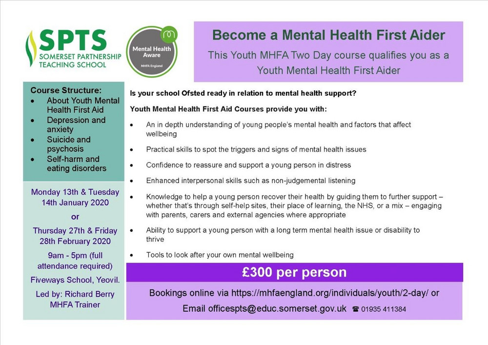 Mental Health First Aider Training Events Special Educational Needs